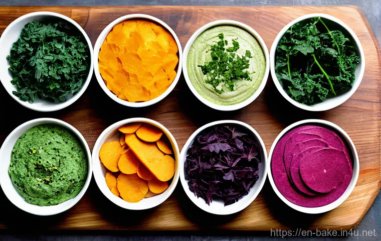 과자 제조에 필요한 원료 - Image Prompt 1: The Vibrant Veggie Snack Revolution**