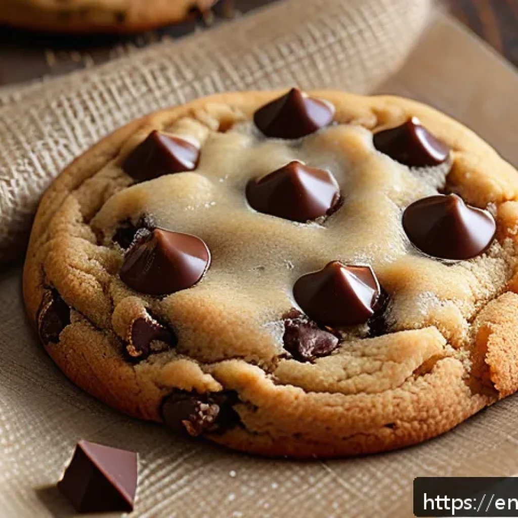 초코칩 쿠키 제품 비교 - A close-up, high-resolution image of a soft and chewy chocolate chip cookie on a rustic wooden table...