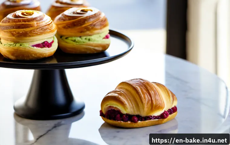 소셜 미디어 인기 제과 제품 - Photorealistic hero shot of colorful viral-style artisan pastries on a clean pale marble café table:...